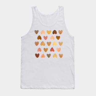 Brown Hearts pattern Tank Top